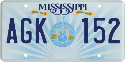 MS license plate AGK152