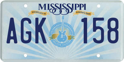 MS license plate AGK158