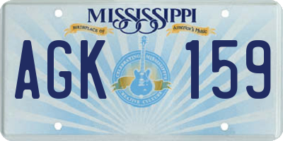 MS license plate AGK159