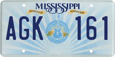MS license plate AGK161