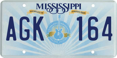 MS license plate AGK164