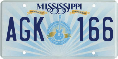 MS license plate AGK166