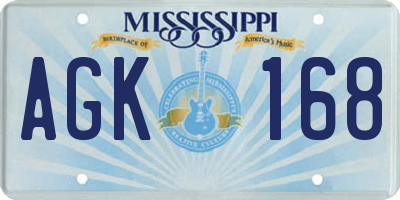 MS license plate AGK168