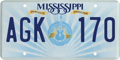 MS license plate AGK170