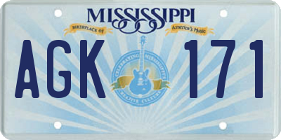 MS license plate AGK171