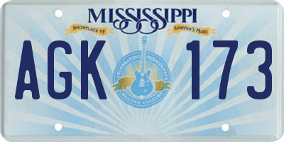 MS license plate AGK173