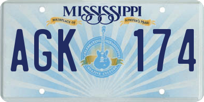 MS license plate AGK174