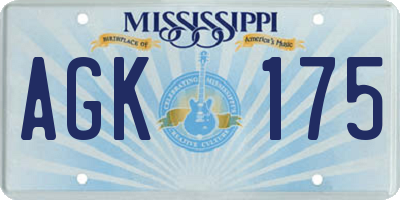 MS license plate AGK175
