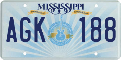 MS license plate AGK188