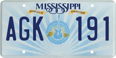 MS license plate AGK191
