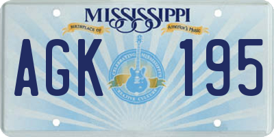 MS license plate AGK195