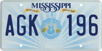 MS license plate AGK196