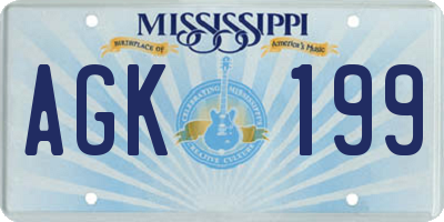 MS license plate AGK199