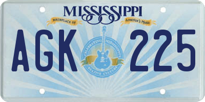 MS license plate AGK225