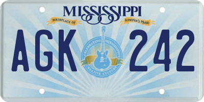 MS license plate AGK242