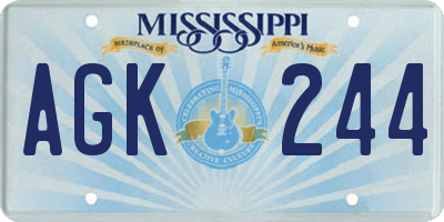 MS license plate AGK244