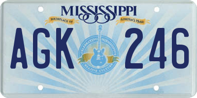 MS license plate AGK246