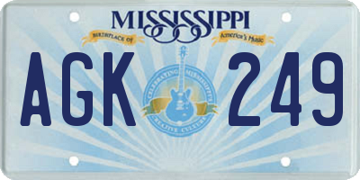 MS license plate AGK249