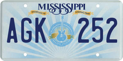 MS license plate AGK252