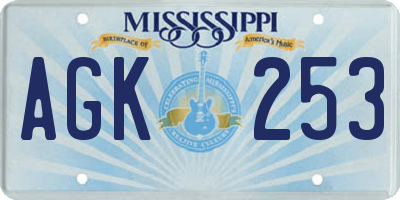 MS license plate AGK253