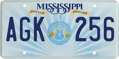 MS license plate AGK256