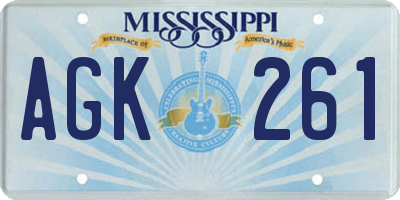 MS license plate AGK261