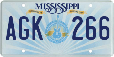 MS license plate AGK266