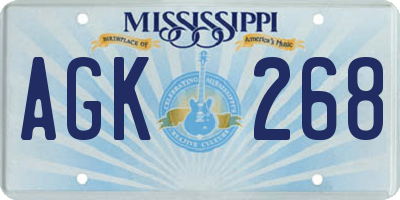 MS license plate AGK268