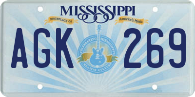 MS license plate AGK269