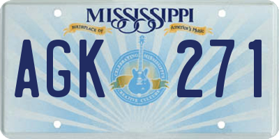 MS license plate AGK271