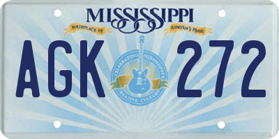 MS license plate AGK272