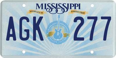 MS license plate AGK277
