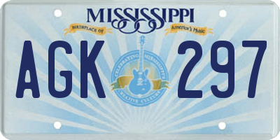 MS license plate AGK297