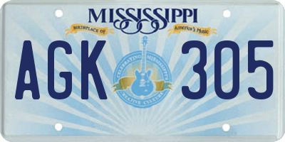 MS license plate AGK305