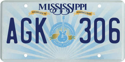 MS license plate AGK306