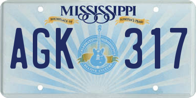 MS license plate AGK317