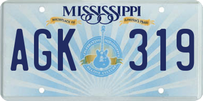 MS license plate AGK319
