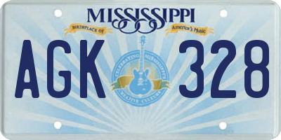 MS license plate AGK328