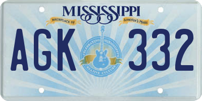 MS license plate AGK332