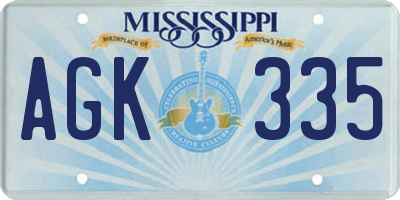 MS license plate AGK335
