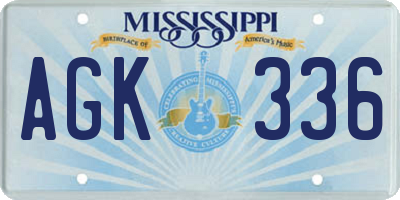 MS license plate AGK336