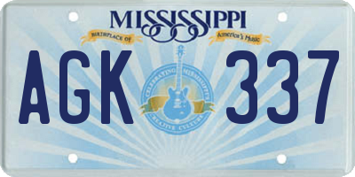MS license plate AGK337