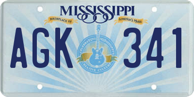 MS license plate AGK341