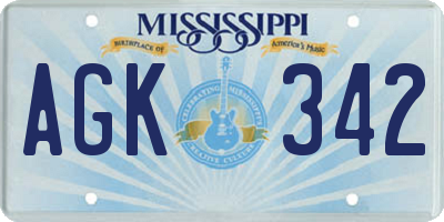 MS license plate AGK342