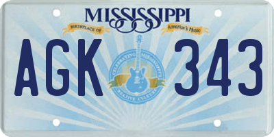 MS license plate AGK343