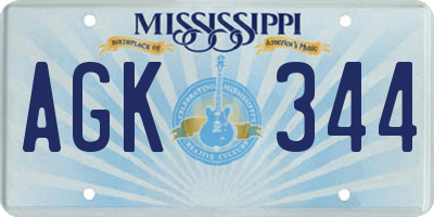 MS license plate AGK344