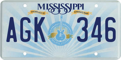 MS license plate AGK346