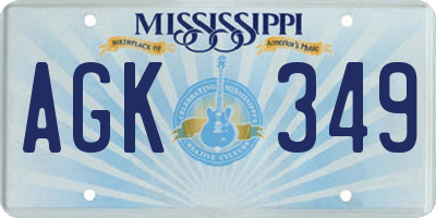 MS license plate AGK349