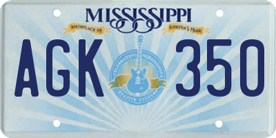 MS license plate AGK350
