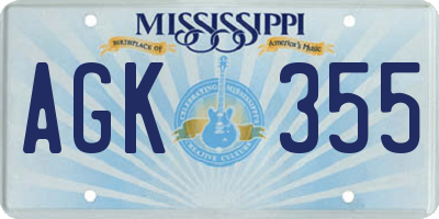 MS license plate AGK355